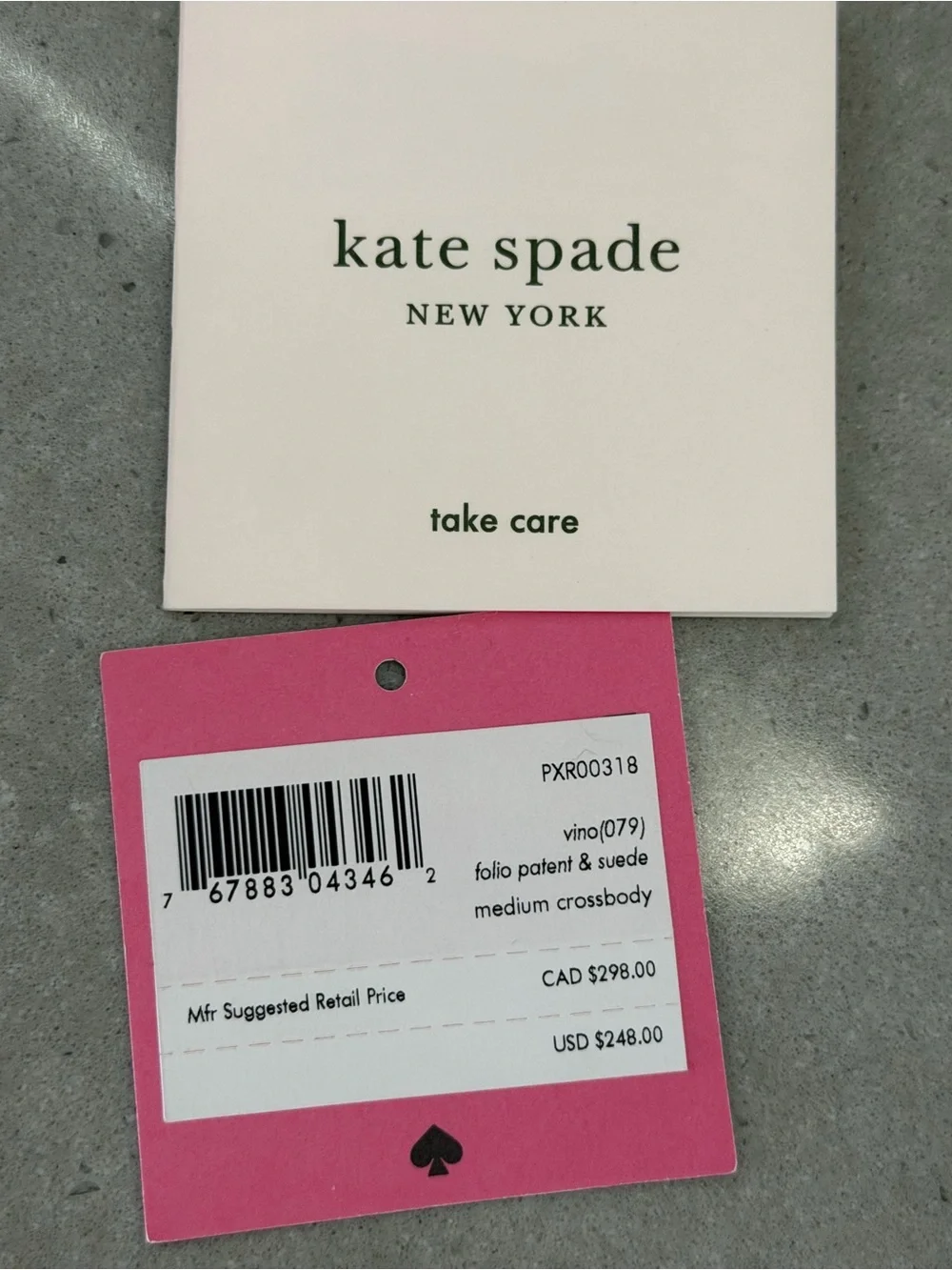 NWT Kate Spade New York Two-Tone Burgundy Red patent Leather & suede crossbody